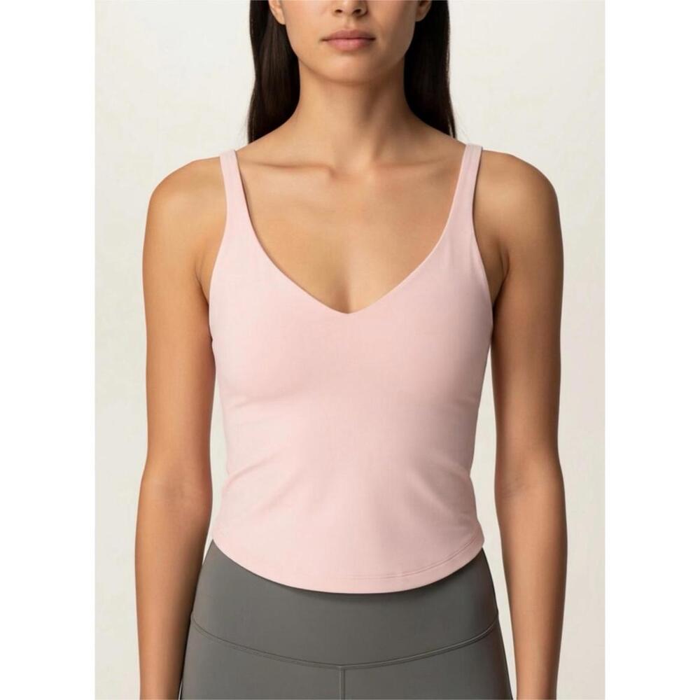 lululemon Align Tank Sz 14 Nulu Fabric Cropped Tight Fit Pink Palm Puff NWT